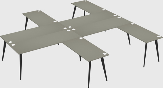 Shared l-shaped office desk system