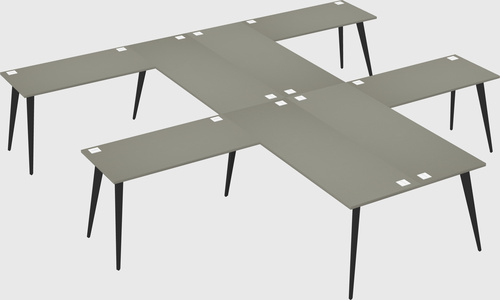 Shared l-shaped office desk system
