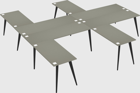 Shared l-shaped office desk system