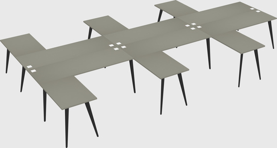 Shared l-shaped office desk system
