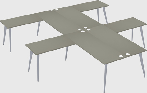 Shared l-shaped office desk system