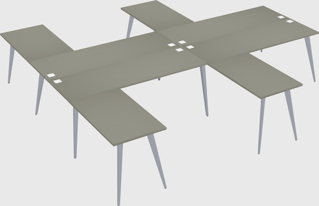 Shared l-shaped office desk system