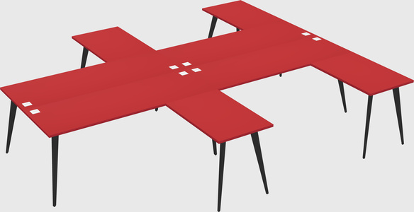 Shared l-shaped office desk system