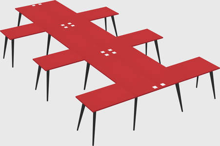 Shared l-shaped office desk system