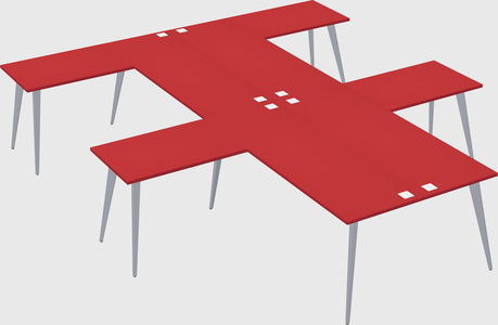 Shared l-shaped office desk system