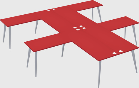 Shared l-shaped office desk system
