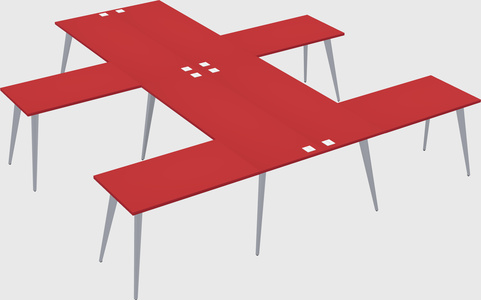 Shared l-shaped office desk system