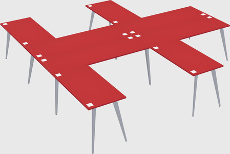 Shared l-shaped office desk system