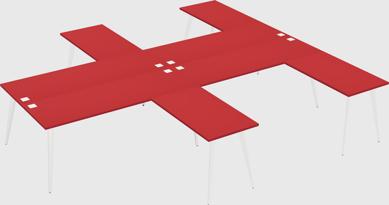 Shared l-shaped office desk system