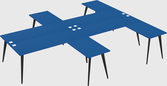 Shared l-shaped office desk system