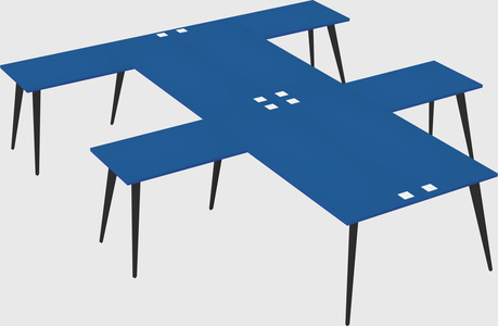 Shared l-shaped office desk system