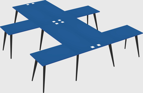 Shared l-shaped office desk system