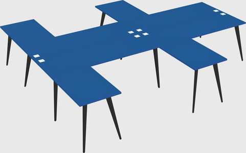 Shared l-shaped office desk system