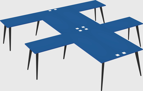 Shared l-shaped office desk system