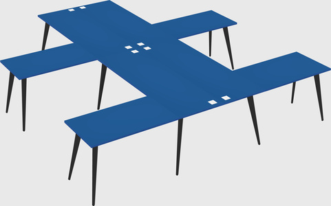 Shared l-shaped office desk system