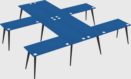 Shared l-shaped office desk system