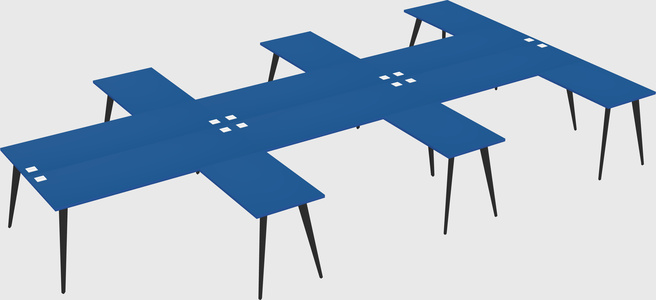 Shared l-shaped office desk system