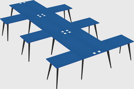 Shared l-shaped office desk system