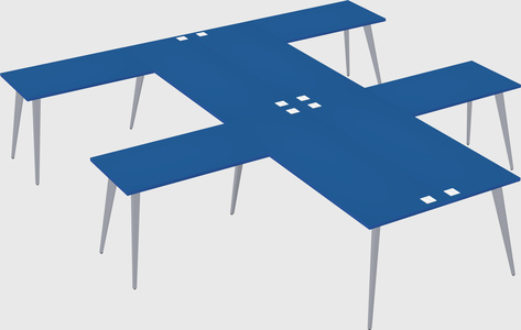 Shared l-shaped office desk system