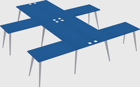 Shared l-shaped office desk system