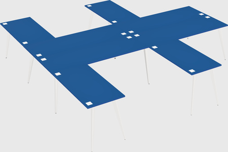 Shared l-shaped office desk system