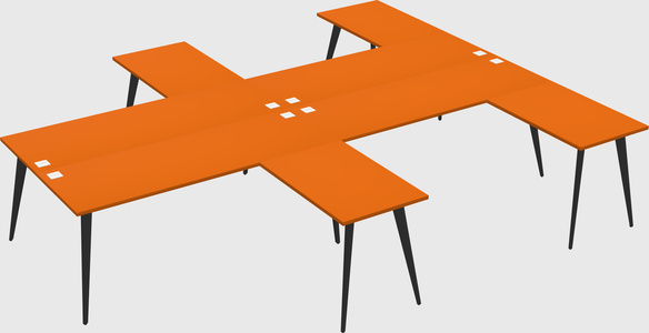 Shared l-shaped office desk system