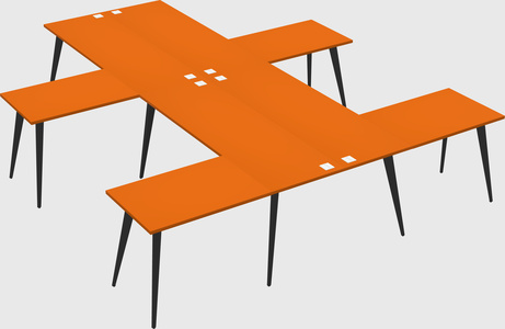 Shared l-shaped office desk system