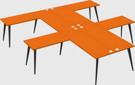 Shared l-shaped office desk system
