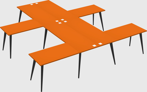 Shared l-shaped office desk system