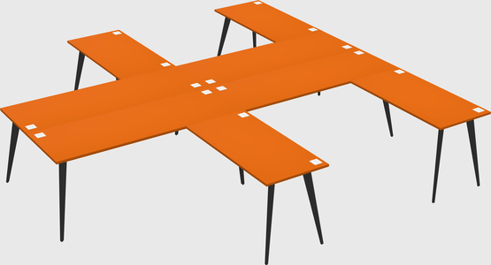 Shared l-shaped office desk system