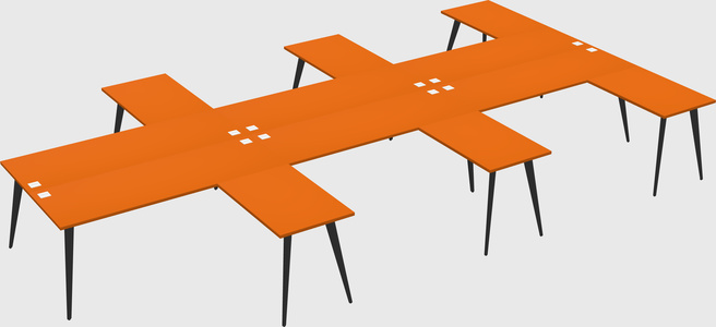 Shared l-shaped office desk system