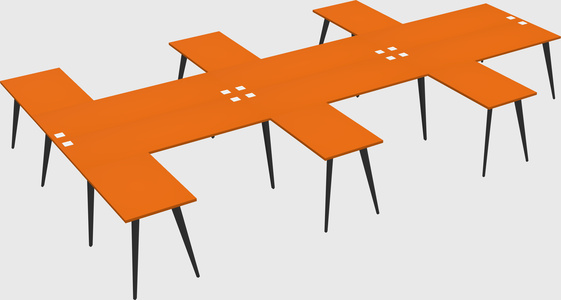 Shared l-shaped office desk system