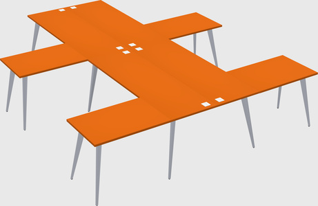 Shared l-shaped office desk system
