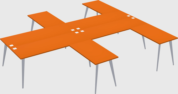 Shared l-shaped office desk system