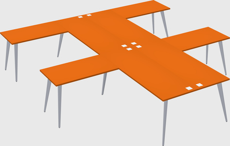 Shared l-shaped office desk system