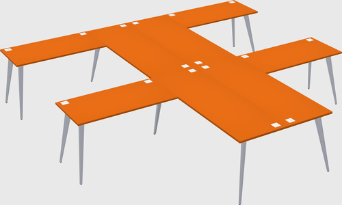 Shared l-shaped office desk system
