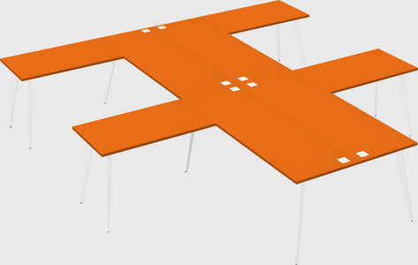 Shared l-shaped office desk system