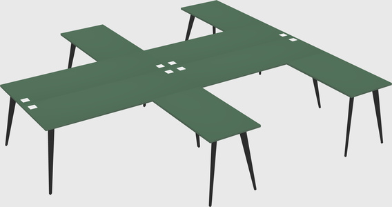 Shared l-shaped office desk system