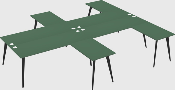 Shared l-shaped office desk system