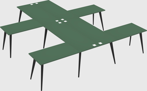 Shared l-shaped office desk system