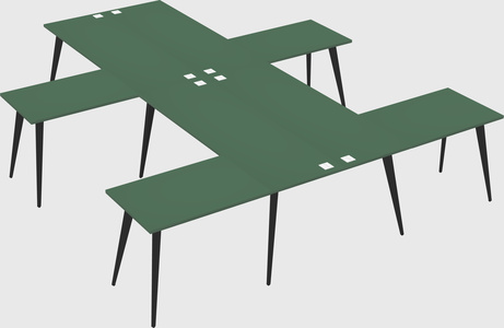 Shared l-shaped office desk system