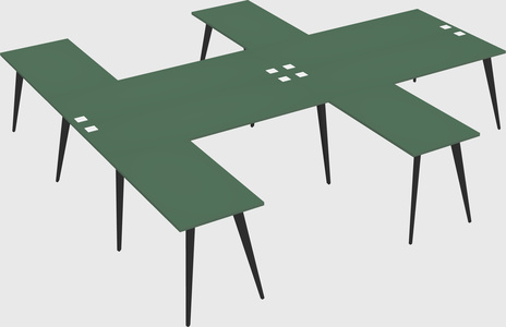 Shared l-shaped office desk system