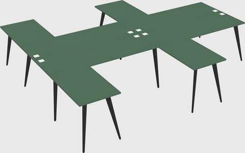 Shared l-shaped office desk system