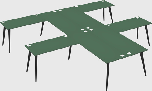 Shared l-shaped office desk system