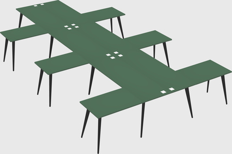 Shared l-shaped office desk system
