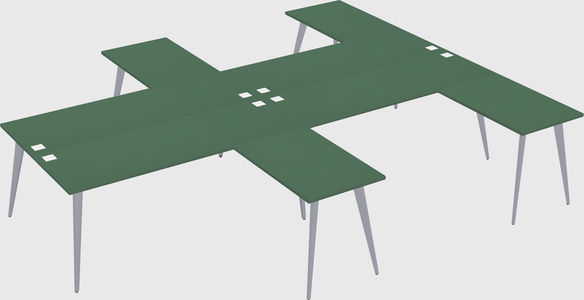 Shared l-shaped office desk system