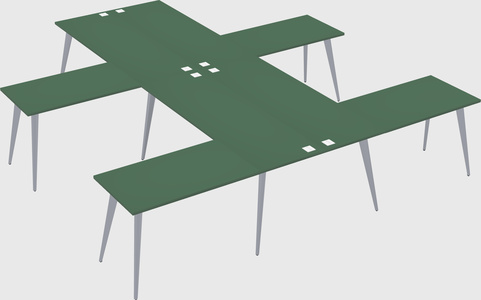 Shared l-shaped office desk system