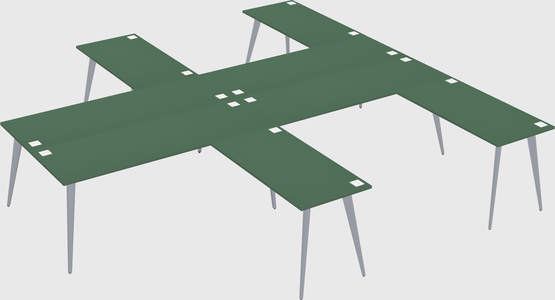 Shared l-shaped office desk system