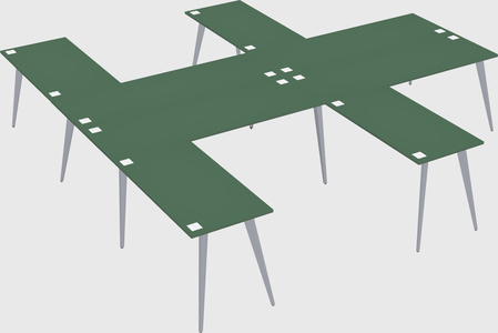 Shared l-shaped office desk system