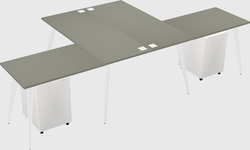 Shared l-shaped office desk system